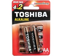 Элемент питания алкалиновый Toshiba LR6 RED 6/card 3455