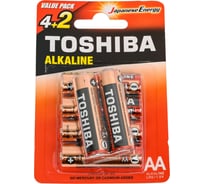Элемент питания алкалиновый Toshiba LR6 RED 6/card 3455