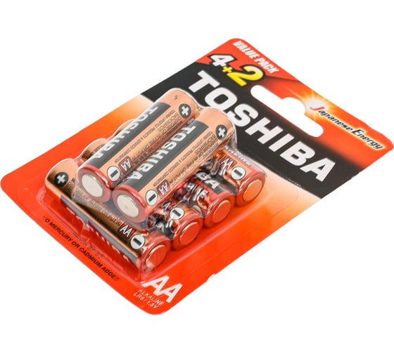 Элемент питания алкалиновый Toshiba LR6 RED 6/card 3455
