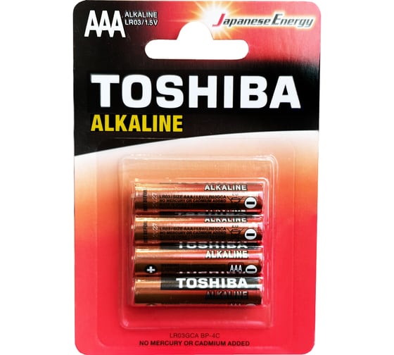 Элемент питания алкалиновый Toshiba LR03 RED 4/card 44540