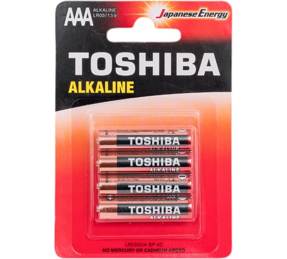 Элемент питания алкалиновый Toshiba LR03 RED 4/card 44540 1