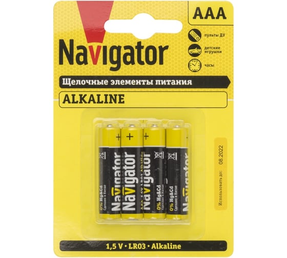 Элемент питания Navigator NBT-NPE-LR03-BP4 61462 1