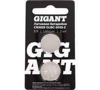 Литиевая батарейка Gigant Lithium CR2025 2 шт. GLBC-2025-2 31821165