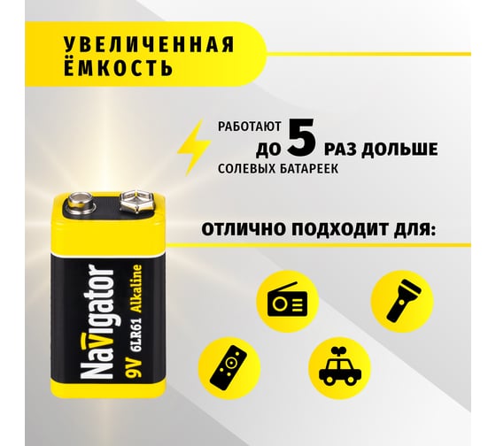 Элемент питания Navigator 93 997 NBT-NPE-6LR61-BP1 93997
