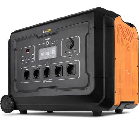 Портативная электростанция TopOn LFP 5000 Вт, 5 розеток 220 В, авторозетка 12 В, Anderson, 2 DC, 2 Type-C, 4 USB, Bluetooth TOP-X5000