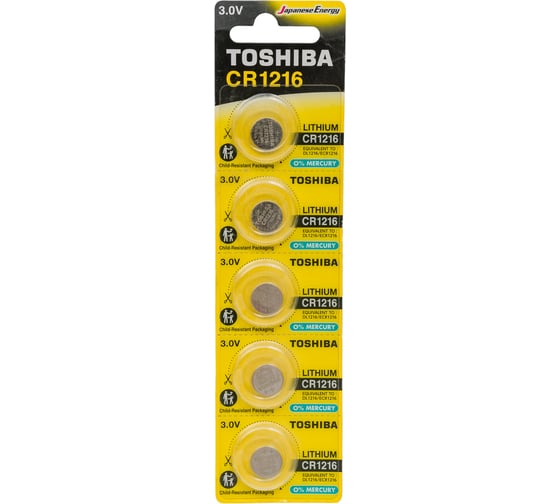 Литиевый элемент питания Toshiba CR-1216 801216