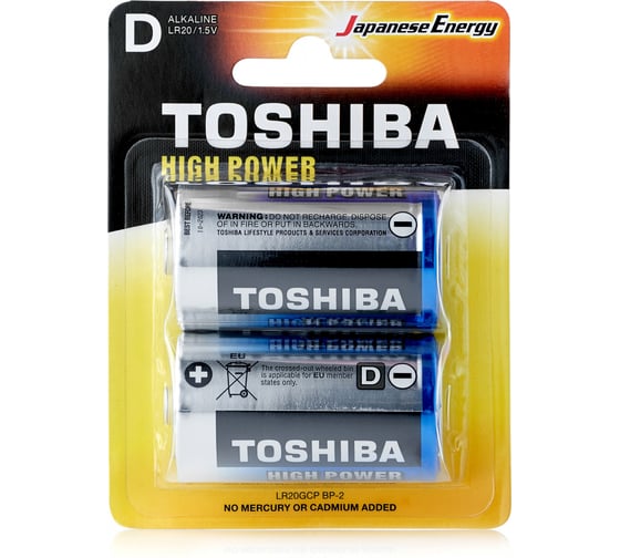 Алкалиновый элемент питания Toshiba LR20 1452