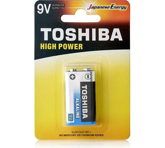 Алкалиновый элемент питания Toshiba 6LR61 1/card 545