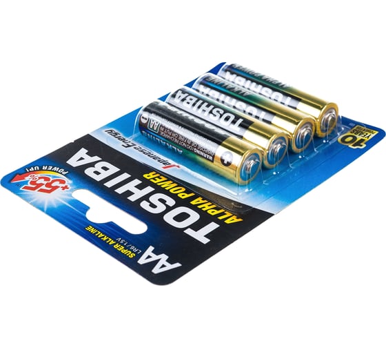 Алкалиновый элемент питания Toshiba LR6 ALPHA POWER 4/card 3456