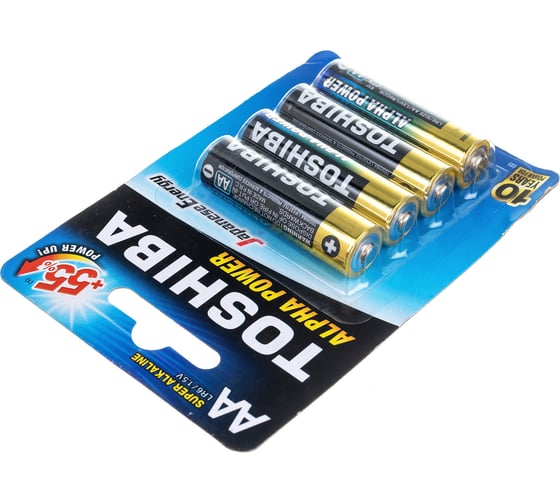 Алкалиновый элемент питания Toshiba LR6 ALPHA POWER 4/card 3456