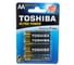 Алкалиновый элемент питания Toshiba LR6 ALPHA POWER 4/card 3456 1