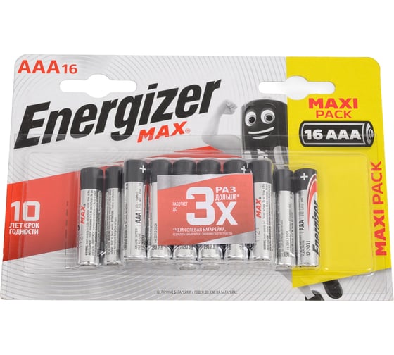 Батарейка ENERGIZER MAX LR03/E92/AAA BL16 7638900438291 1