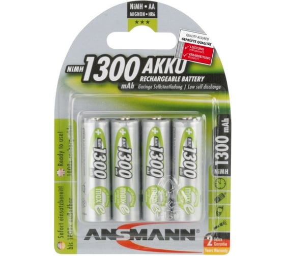 Аккумулятор ANSMANN 5030792 maxE 1300мАч AA BL4 5273