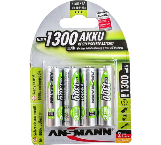 Аккумулятор ANSMANN 5030792-RU maxE 1300мАч AA BL4 15901