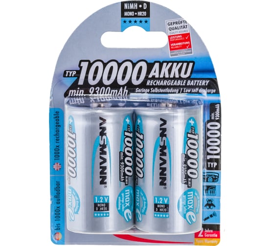 Аккумулятор ANSMANN 5030642-RU maxE 10000мАч D BL2 16137