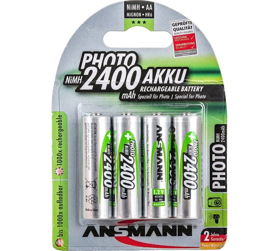 Аккумулятор ANSMANN PHOTO 5030482-RU 2400мАч AA BL4 16704