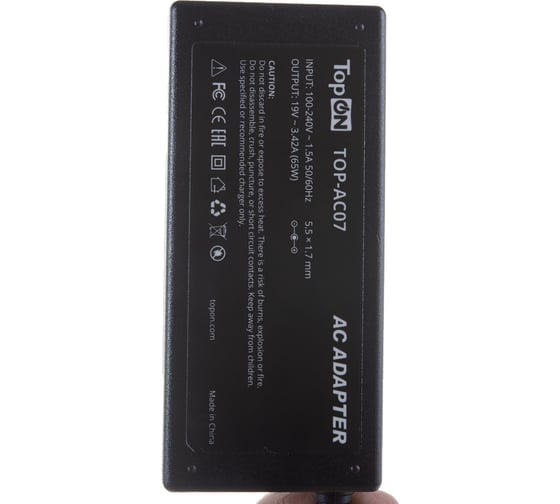 Блок питания для ноутбука Acer TopON 19V 3.42A 5.5x1.7 65W ADP-65JH DB TOP-AC07