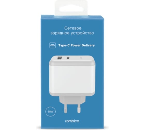 Сетевое зарядное устройство Rombica 1xUsb + 1xUsb Type-C, Quick Charge 3 0, NEO ZQ2 PD, 30W Type-C PD ZQ-0020