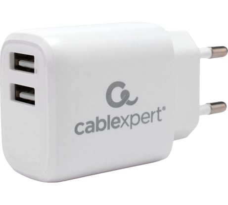 Зарядное устройство Cablexpert 10.5Вт, 2.1А, 2хUSB, белый, пакет, MP3A-PC-58
