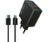 Сетевое зарядное устройство More Choice 1USB+1USB-C 3.0A PD 20W+QC3.0 быстрая зарядка для Lightning 8-pin Type-C NC61i Black 1