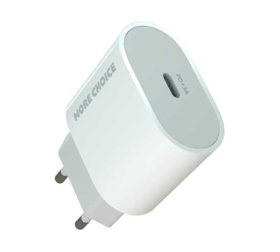 Сетевое зарядное устройство More Choice Type-C 3.0A PD 25W быстрая зарядка для Type-C Type-C NC65a White