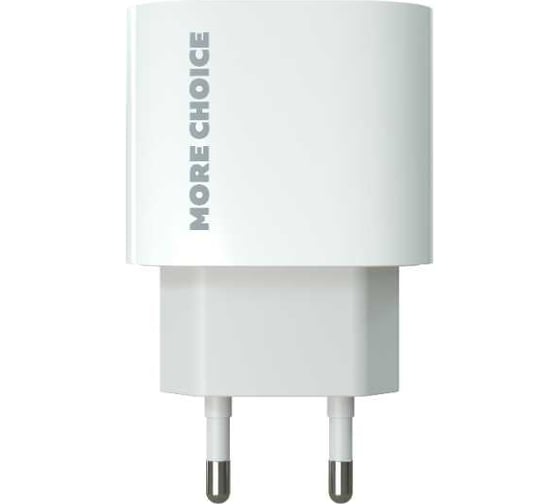 Сетевое зарядное устройство More Choice Type-C 3.0A PD 25W быстрая зарядка для Type-C Type-C NC65a White