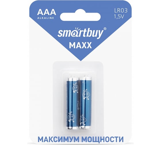 Батарейка алкалиновая Smartbuy MAXX LR03/2B (24/240) 2 шт SBBM-3A02B