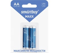 Батарейка алкалиновая Smartbuy MAXX LR6/2B (24/240) 2 шт SBBM-2A02B