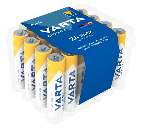 Батарейка Varta ENERGY LR03 AAA, BOX24, Alkaline, 1.5V (4103) (24/288) 24 шт в упаковке 04103229224