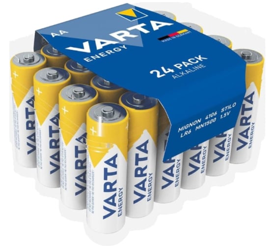Батарейка Varta ENERGY LR6 AA, BOX24, Alkaline, 1.5V (4106) (24/288) 24 шт в упаковке 04106229224