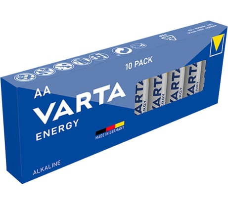 Батарейка Varta ENERGY LR6 AA, BOX10, Alkaline, 1.5V (4106) (10/400) 10 шт в упаковке 04106229410