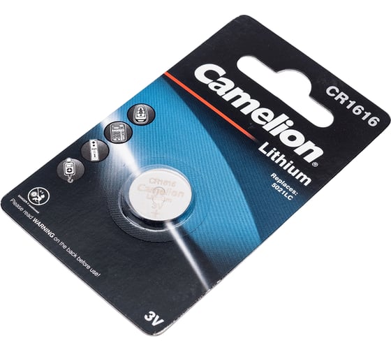 Литиевая батарейка Camelion CR1616 BL-1, 3V 3070