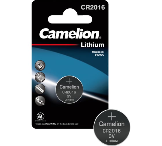Литиевая батарейка Camelion CR2016 BL-1, 3V 3068