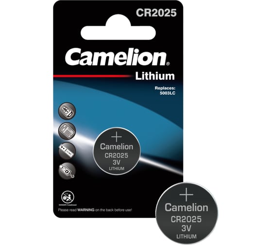 Литиевая батарейка Camelion CR2025 BL-1, 3V 3067