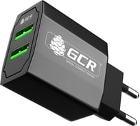 Сетевое зарядное устройство GCR на 2 USB порта 3.1 A черное VIV51I982