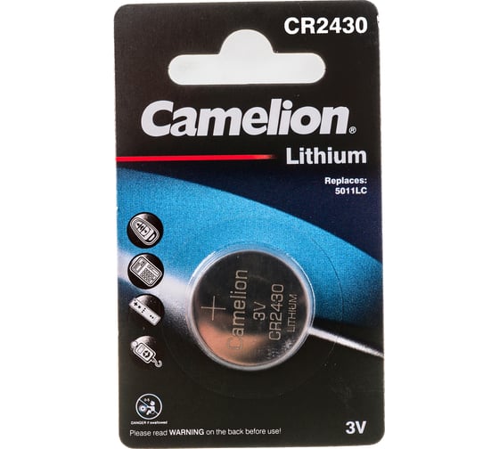 Литиевая батарейка Camelion CR2430 BL-1, 3V 3073