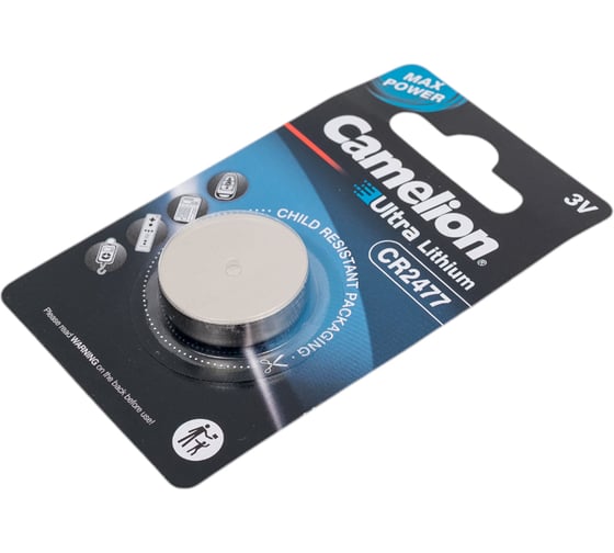 Литиевая батарейка Camelion CR2477 BL-1, 3V 8660
