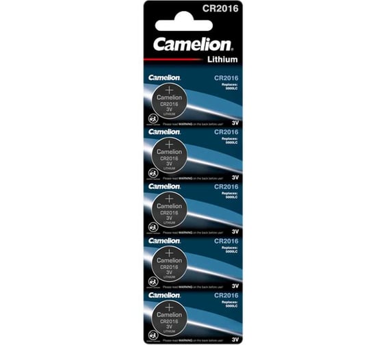 Литиевая батарейка Camelion CR2016 BL-5, 3V 1593