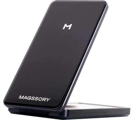 Складное беспроводное зарядное устройство MAGSSORY 3 в 1 для iPhone, AirPods и Apple Watch, с магнитами, совместимое с MagSafe, антрацит WCH004