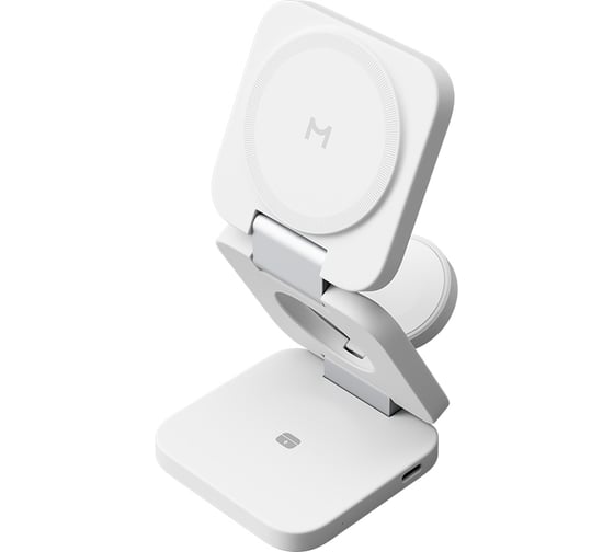 Складное беспроводное зарядное устройство MAGSSORY Flex 3 в 1 для Apple, с магнитами, совместимое с MagSafe, белый WCH013w