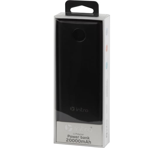 Power bank Intro PB2000 USB зарядки 25, 20000 mAh, черный Б0046323