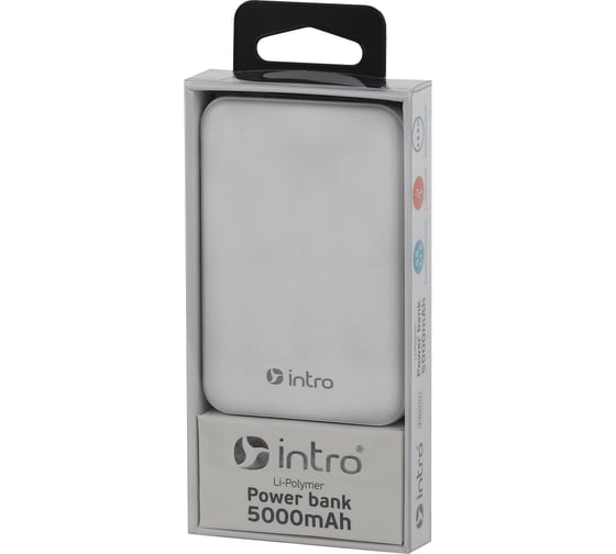 Power bank Intro PB600 USB зарядки 25, 5000 mAh, белый Б0046319
