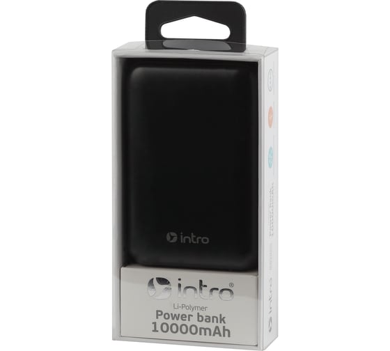 Power bank Intro PB1010 USB зарядки 25, 10000 mAh, черный Б0046322