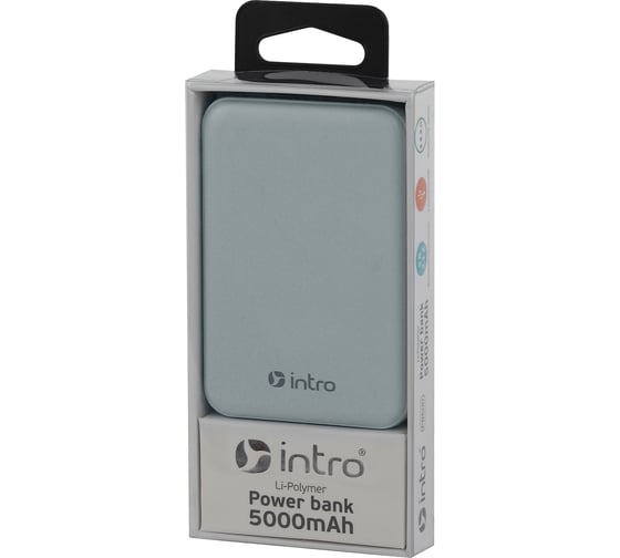 Power bank Intro PB600 USB зарядки 25, 5000 mAh, синий Б0046320