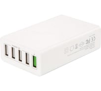 Зарядное устройство на 5 портов VCOM AC EU Plug 100-220V - USB, IC, Fast Charge M044/CA-M044