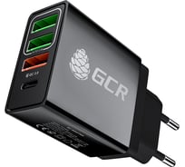 Сетевое зарядное устройство GCR на 4 USB порта (2х2A+QC 3.0+PD 3.0), черное VIV52I884