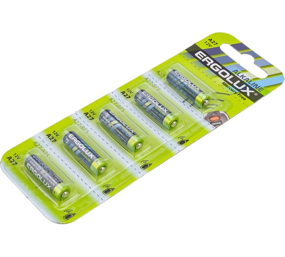 Батарейка Ergolux A27-BP5, 12В, LR27A, BL-5, 12297