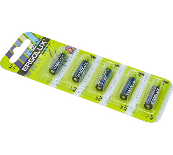 Батарейка Ergolux A27-BP5, 12В, LR27A, BL-5, 12297