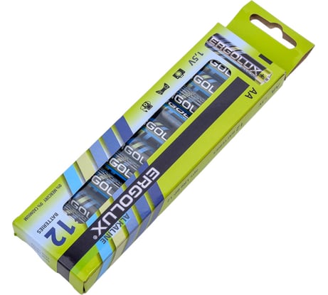 Батарейка Ergolux 1.5В, LR6, Alkaline, BP-12 11749