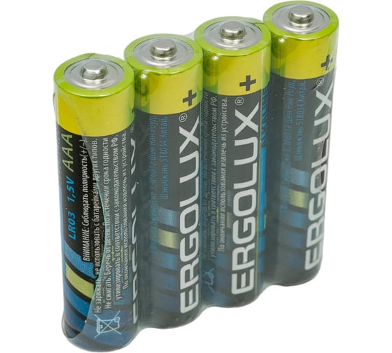 Батарейка Ergolux LR03, Alkaline, SR4,1.5В 14281